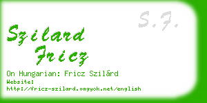 szilard fricz business card