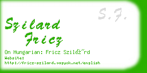 szilard fricz business card